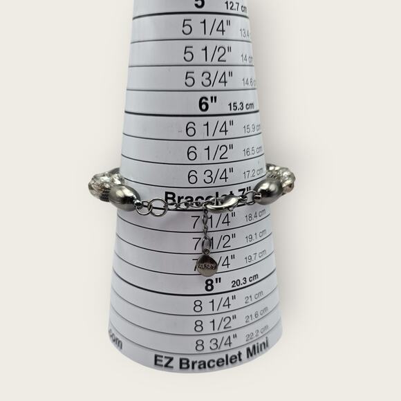 Alfani Silver Mesh & Crystal Bead Twist Bracelet - Picture 7 of 8